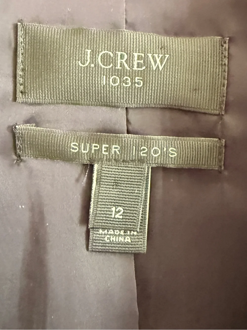 J.Crew 1035 Super 120s Wool Blazer Pinstripe Black 12